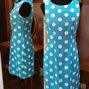 ALYX poke a dot midi dress size 6 sky blue/wht
